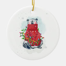 Watercolor Christmas Polar Bear in Sweater 
