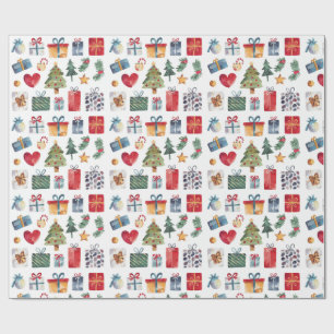 Watercolor Christmas Presents Wrapping Paper