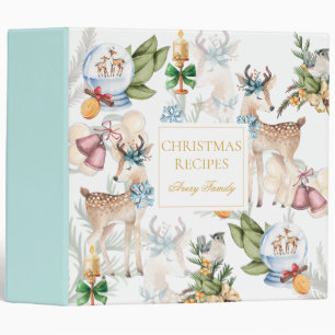 Watercolor Christmas Recipes Personalized Binder