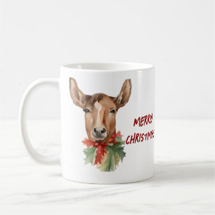 Watercolor Christmas Reindeer Coffee Mug