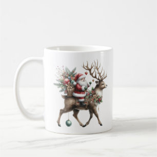 Watercolor Christmas Reindeer Coffee Mug