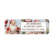 Watercolor Christmas Santa Claus 3- return address