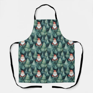 Watercolor Christmas Santa Claus -  Apron