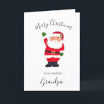 Watercolor Christmas Santa Merry Grandpa Holiday Card<br><div class="desc">Merry and bright, Santa, for grandpa. Merry Christmas card. Watercolor bauble, pine tree, traditional card. Please personalize it with your details.</div>