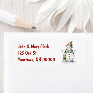 Watercolor Christmas Snowman