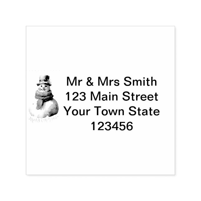 Watercolor Christmas Snowman Self-inking Stamp (Design)