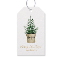 Watercolor Christmas Tree boho style