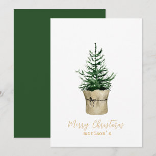 Watercolor Christmas Tree boho style  Invitation