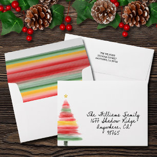 Watercolor Christmas Tree Envelope
