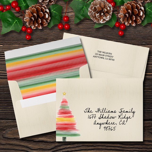 Watercolor Christmas Tree Envelope (Creator Uploaded)