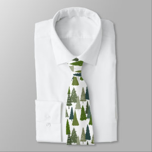 Watercolor Christmas Tree   Holiday Pattern  Tie