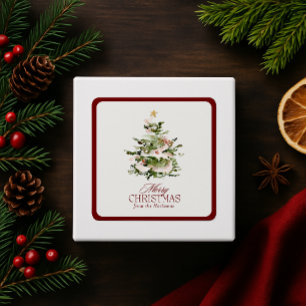 Watercolor Christmas Tree Holiday Sticker
