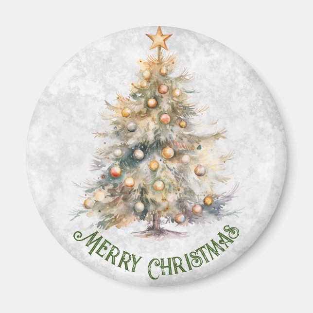 Watercolor Christmas Tree  Magnet (Front)
