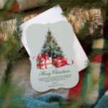 Watercolor Christmas Tree Non Photo Christmas Card<br><div class="desc">Spread holiday cheer with this elegant watercolor Christmas tree, non-photo Christmas Card. This beautifully simple Holiday card is the perfect way to send your season's greetings. Easily to personalize the greeting and edit the fonts to your liking. This whimsical custom Christmas card is charming way to remind your friends and...</div>