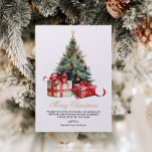 Watercolor Christmas Tree Non Photo Christmas Card<br><div class="desc">Spread holiday cheer with this elegant watercolor Christmas tree, non-photo Christmas Card. This beautifully simple Holiday card is the perfect way to send your season's greetings. Easily to personalize the greeting and edit the fonts to your liking. This whimsical custom Christmas card is charming way to remind your friends and...</div>
