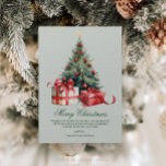 Watercolor Christmas Tree Non Photo Christmas Card<br><div class="desc">Spread holiday cheer with this elegant watercolor Christmas tree, non-photo Christmas Card. This beautifully simple Holiday card is the perfect way to send your season's greetings. Easily to personalize the greeting and edit the fonts to your liking. This whimsical custom Christmas card is charming way to remind your friends and...</div>