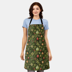 Watercolor  Christmas tree ornament Apron
