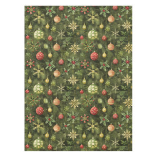  Watercolor  Christmas tree ornament Tablecloth