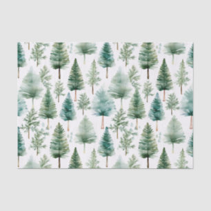 Watercolor Christmas Tree Pattern Tissue Paper