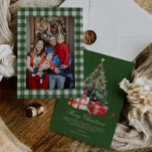 Watercolor Christmas Tree Photo Christmas Card<br><div class="desc">Spread holiday cheer with this elegant watercolor Christmas tree, with photo Christmas Card. This beautifully simple Holiday card is the perfect way to send your season's greetings. Easily to personalize the greeting and edit the fonts to your liking. This whimsical custom Christmas card is charming way to remind your friends...</div>