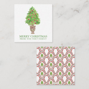 Watercolor Christmas Tree Topiary Enclosure Card
