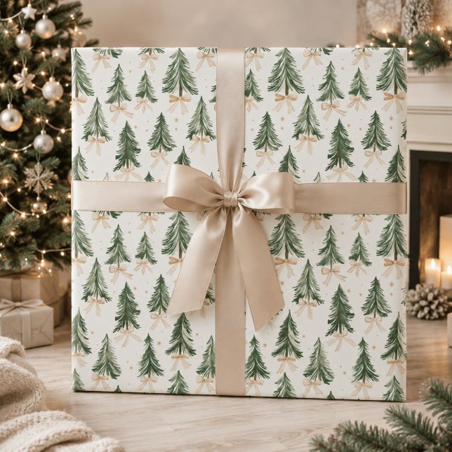 Watercolor Christmas Tree Wrapping Paper (Creator Uploaded)