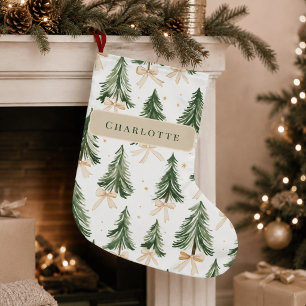 Watercolor Christmas Tree Wrapping Paper Large Christmas Stocking