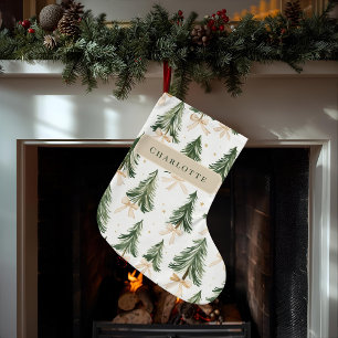 Watercolor Christmas Tree Wrapping Paper Large Christmas Stocking