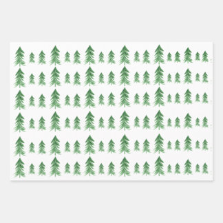 Watercolor Christmas Tree Wrapping Sheets