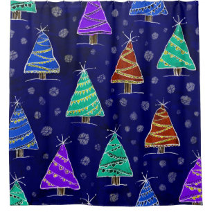 Watercolor Christmas Trees: Forest Pattern.