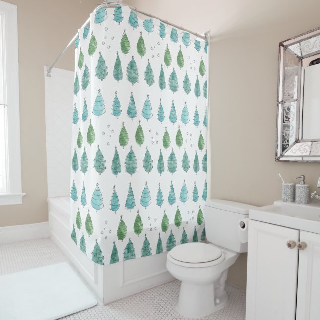 Watercolor Christmas Trees Green (In Situ)