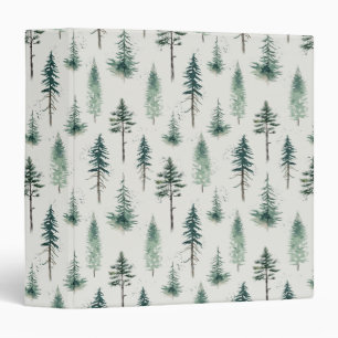 Watercolor Christmas Trees Holiday Pattern Binder