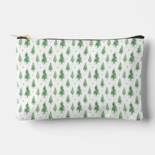 Watercolor Christmas Trees Seamless Pattern Accessory Pouch