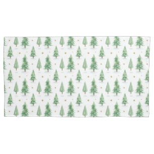 Watercolor Christmas Trees Seamless Pattern Pillowcase