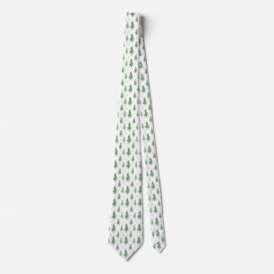 Watercolor Christmas Trees Seamless Pattern Tie