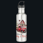 Watercolor Christmas Vintage Truck and Barn  710 Ml Water Bottle<br><div class="desc">Watercolor Christmas Vintage Truck and Barn stainless steel water bottle
Home & Living > Kitchen & Dining > Drinkware > Water Bottles</div>