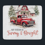 Watercolor Christmas Vintage Truck and Barn  Cutting Board<br><div class="desc">Watercolor Christmas Vintage Truck and Barn Cutting Board
Home & Living > Kitchen & Dining > Cookware & Serveware > Cutting Boards</div>