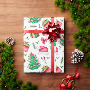 Watercolor Christmas Wrapping Paper