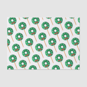 Watercolor Christmas Wreath Cake Pops Tissue Paper