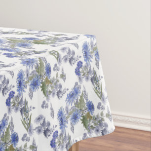 Watercolor chrysanthemums flowers floral blooming tablecloth