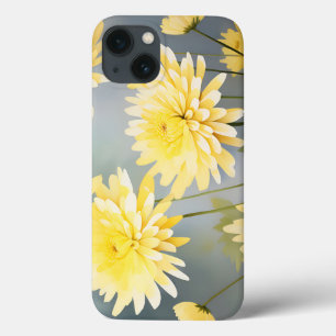 Watercolor Chrysanthemums On Light Yellow Meadow iPhone 13 Case