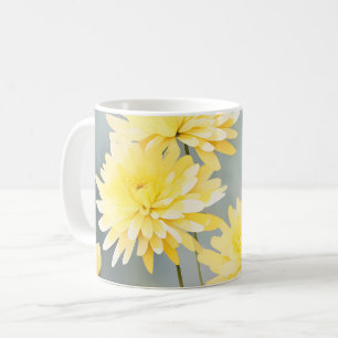 Watercolor Chrysanthemums On Light Yellow Meadow Coffee Mug