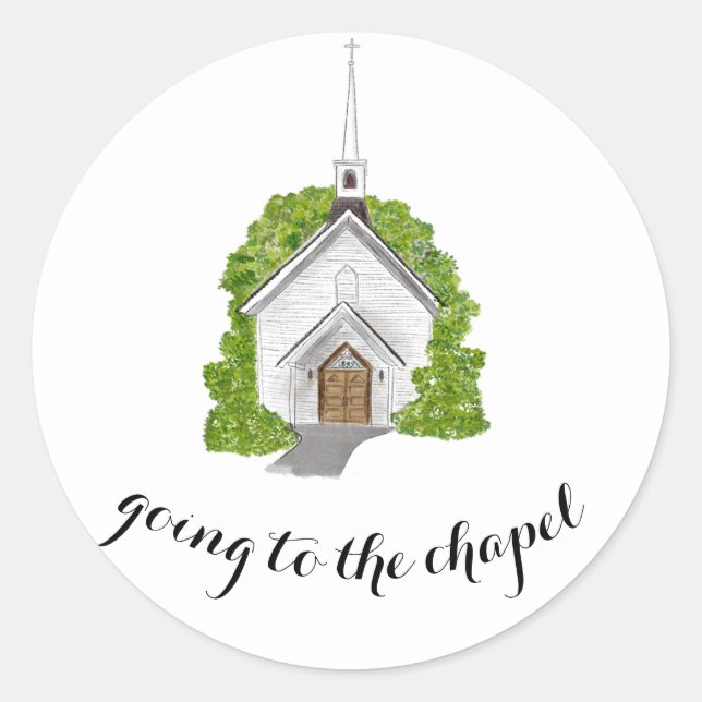 Watercolor church envelope stickers (Front)
