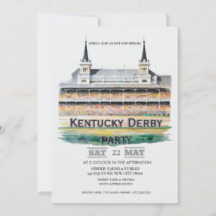 Watercolor Churchill Downs Twin Spires Kentucky De Invitation
