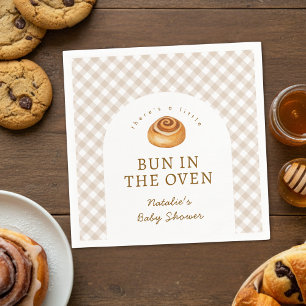 Watercolor Cinnamon Bun In The Oven Baby Shower Napkin