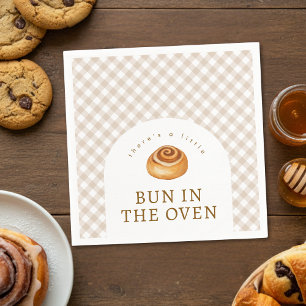 Watercolor Cinnamon Bun In The Oven Baby Shower Napkin