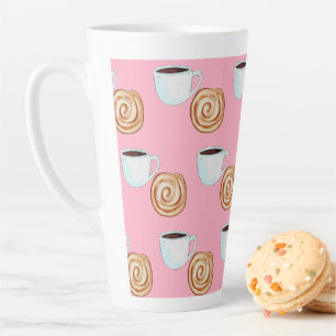 Watercolor Cinnamon Bun Pastry Coffee Latte Mug