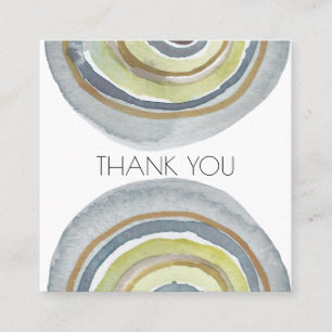 Watercolor Circle Abstract Minimalist Order Thanks Square Business Card