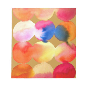 Watercolor circle pattern abstract art warm colour notepad