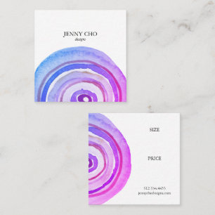 Watercolor Circles Abstract Purple CUSTOM HANG TAG